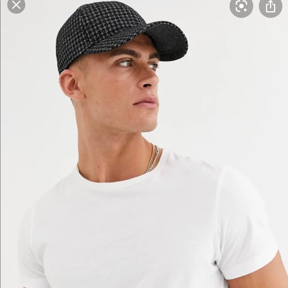 Ted Baker Prestun Micro check cap in Dark